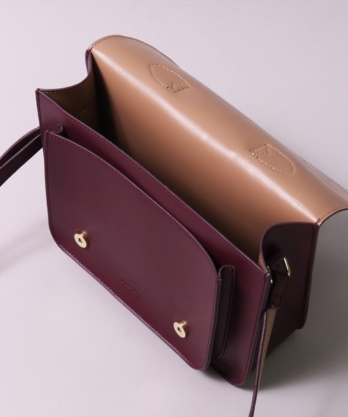 Legato Largo（レガートラルゴ）の「(LF)【Legato Largo】【たすかるっかばん】2ポケット サッチェル ショルダーバッグ（ショルダーバッグ・レディース・ライトグレー/バーガンディー/ブラック・ONE SIZE）」の8枚目の写真