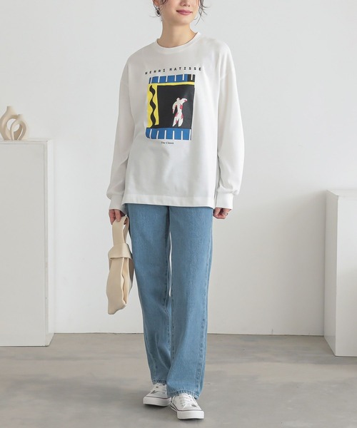 n'OrLABEL（ノアールレーベル）の「『絵画プリントロンT』（Tシャツ/カットソー・レディース・ホワイト/ブラック/ホワイト系その他・1/2）」の6枚目の写真