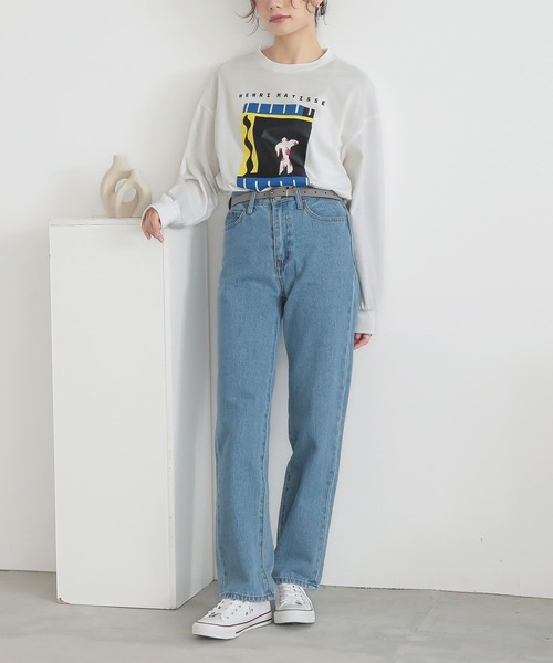 n'OrLABEL（ノアールレーベル）の「『絵画プリントロンT』（Tシャツ/カットソー・レディース・ホワイト/ブラック/ホワイト系その他・1/2）」の7枚目の写真