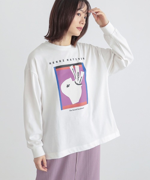 n'OrLABEL（ノアールレーベル）の「『絵画プリントロンT』（Tシャツ/カットソー・レディース・ホワイト/ブラック/ホワイト系その他・1/2）」の12枚目の写真