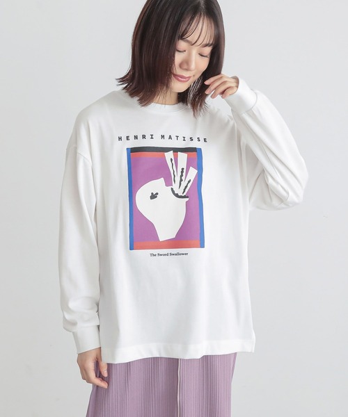 n'OrLABEL（ノアールレーベル）の「『絵画プリントロンT』（Tシャツ/カットソー・レディース・ホワイト/ブラック/ホワイト系その他・1/2）」の14枚目の写真