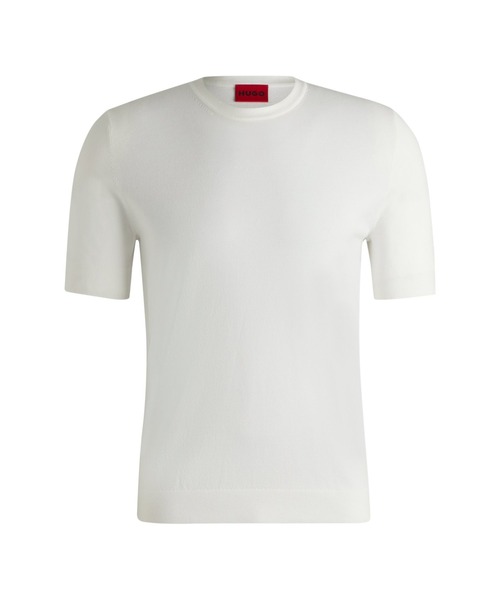 HUGO（ヒューゴ）の「レギュラーフィット ニットセーター ショートスリーブ（Tシャツ/カットソー・メンズ・ホワイト・S/L/M/XXL/XL）」の2枚目の写真