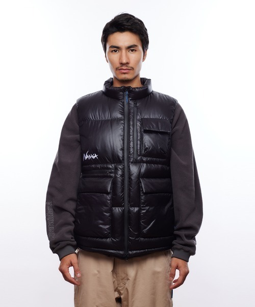 Liberaiders(リベレイダース)の「NANGA × Liberaiders RIPSTOP NYLON DOWN VEST(ナンガ×リベレイダース リップストップ ナイロン ダウン ベスト)(ベスト・メンズ・オリーブ/ブラック・MEDIUM/X-LARGE/SMALL)」の2枚目の写真