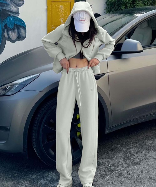 aimoha（アイモハ）の「ハイネックジップアップパーカー（パーカー・レディース・チョコ/グレー/ベージュ/ライトグリーン/ピンク・MEDIUM/X-LARGE/LARGE）」の11枚目の写真