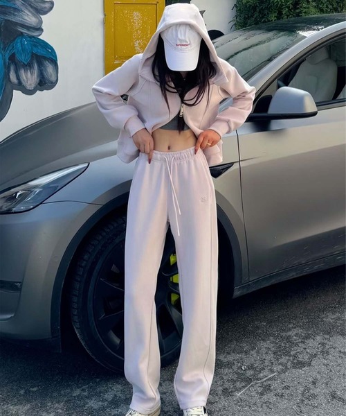 aimoha（アイモハ）の「ハイネックジップアップパーカー（パーカー・レディース・チョコ/グレー/ベージュ/ライトグリーン/ピンク・MEDIUM/X-LARGE/LARGE）」の14枚目の写真