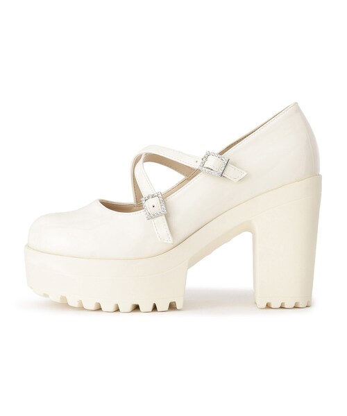 cs T&P(シーエスティーアンドピー)の「厚底キラキラダブルストラップパンプス(パンプス・レディース・ブラック系1/アイボリー系1/ダークブラウン系1・S/LL/L/M)」の6枚目の写真