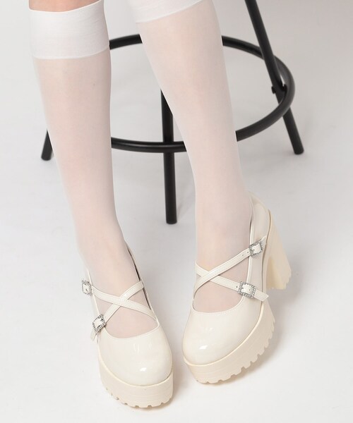 cs T&P(シーエスティーアンドピー)の「厚底キラキラダブルストラップパンプス(パンプス・レディース・ブラック系1/アイボリー系1/ダークブラウン系1・S/LL/L/M)」の18枚目の写真