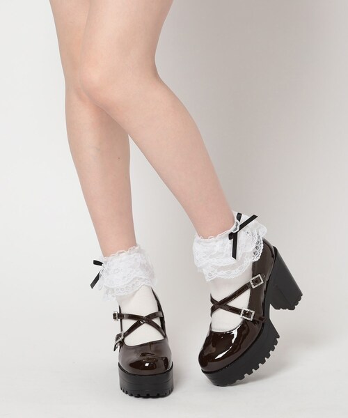 cs T&P(シーエスティーアンドピー)の「厚底キラキラダブルストラップパンプス(パンプス・レディース・ブラック系1/アイボリー系1/ダークブラウン系1・S/LL/L/M)」の21枚目の写真