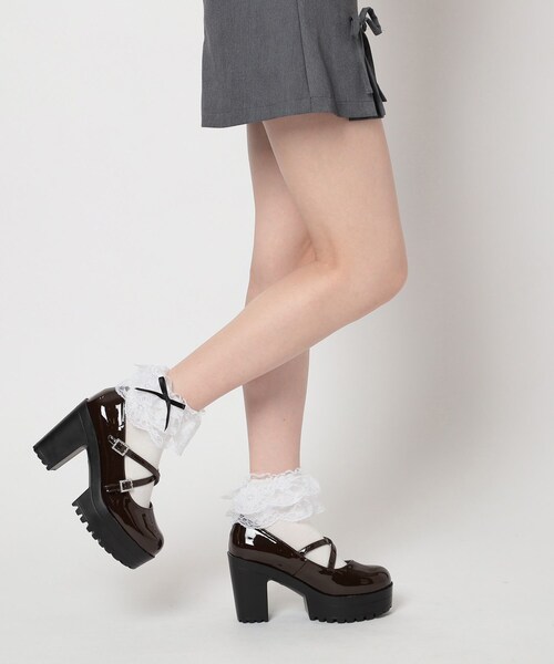 cs T&P(シーエスティーアンドピー)の「厚底キラキラダブルストラップパンプス(パンプス・レディース・ブラック系1/アイボリー系1/ダークブラウン系1・S/LL/L/M)」の22枚目の写真
