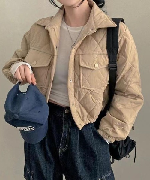 LETee(レティー)の「軽くて暖かい中綿ジャケット(その他アウター・レディース・ホワイト/ベージュ/ブラック/ブラウン・FREE)」の4枚目の写真