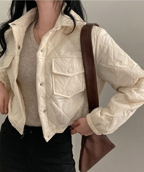 LETee(レティー)の「軽くて暖かい中綿ジャケット(その他アウター・レディース・ホワイト/ベージュ/ブラック/ブラウン・FREE)」の1枚目の写真
