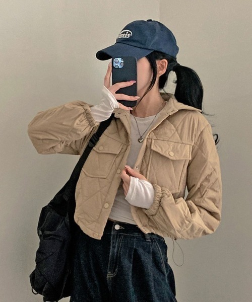 LETee(レティー)の「軽くて暖かい中綿ジャケット(その他アウター・レディース・ホワイト/ベージュ/ブラック/ブラウン・FREE)」の7枚目の写真