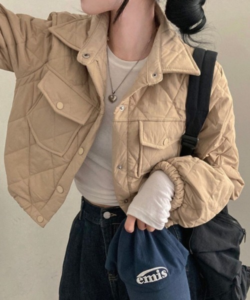 LETee(レティー)の「軽くて暖かい中綿ジャケット(その他アウター・レディース・ホワイト/ベージュ/ブラック/ブラウン・FREE)」の6枚目の写真