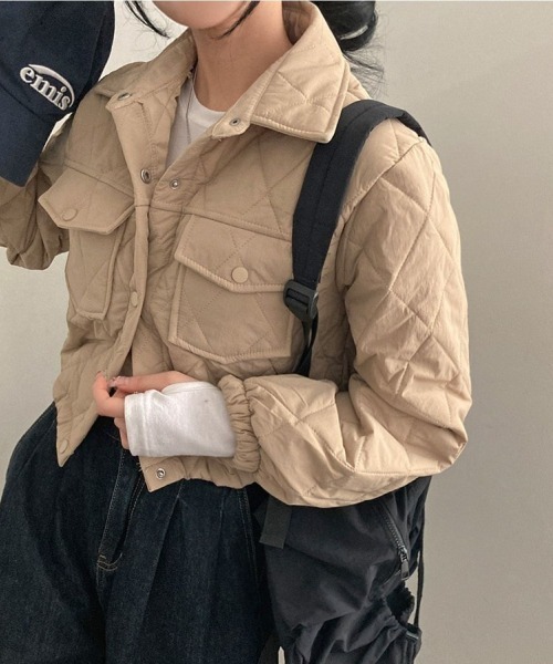 LETee(レティー)の「軽くて暖かい中綿ジャケット(その他アウター・レディース・ホワイト/ベージュ/ブラック/ブラウン・FREE)」の5枚目の写真