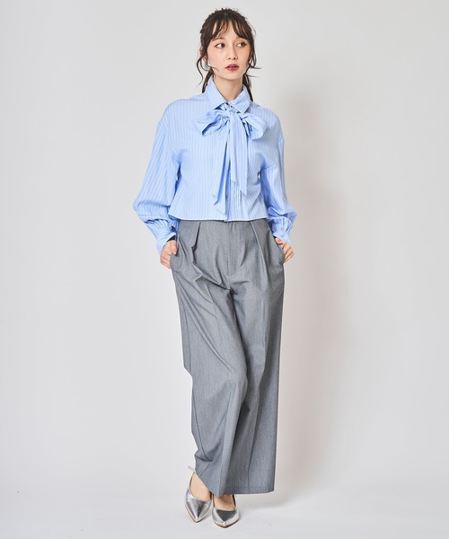 31 Sons de mode(トランテアン ソン ドゥ モード)の「ダブルクロスベルトワイドパンツ(その他パンツ・レディース・ブラック/グレー/ライトグリーン・38/36)」の15枚目の写真