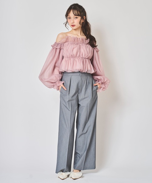 31 Sons de mode(トランテアン ソン ドゥ モード)の「ダブルクロスベルトワイドパンツ(その他パンツ・レディース・ブラック/グレー/ライトグリーン・38/36)」の18枚目の写真