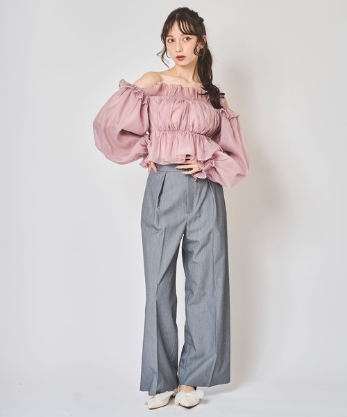 31 Sons de mode(トランテアン ソン ドゥ モード)の「ダブルクロスベルトワイドパンツ(その他パンツ・レディース・ブラック/グレー/ライトグリーン・38/36)」の20枚目の写真