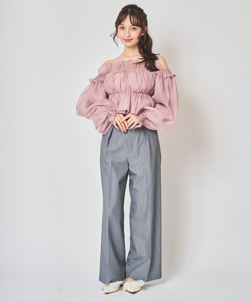31 Sons de mode(トランテアン ソン ドゥ モード)の「ダブルクロスベルトワイドパンツ(その他パンツ・レディース・ブラック/グレー/ライトグリーン・38/36)」の21枚目の写真