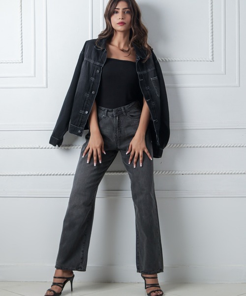 London Denim(ロンドンデニム)の「London Denim (Penge) Oversize Loose Denim Jacket(デニムジャケット・レディース・ブラック系その他/グレー系その他・L/M/S)」の6枚目の写真