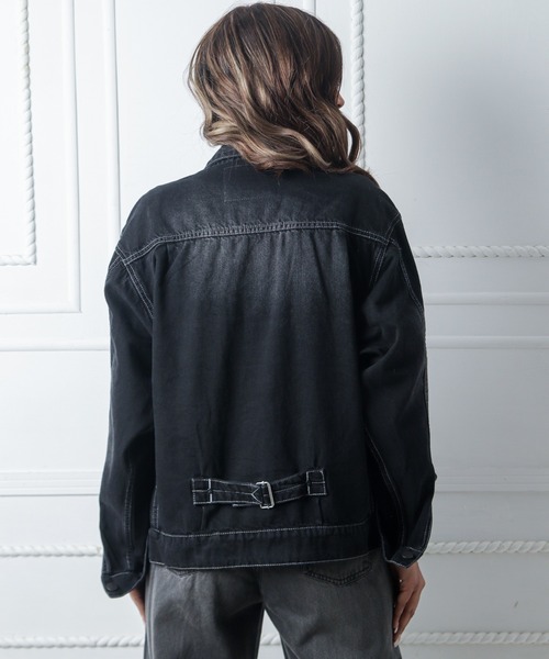 London Denim(ロンドンデニム)の「London Denim (Penge) Oversize Loose Denim Jacket(デニムジャケット・レディース・ブラック系その他/グレー系その他・L/M/S)」の9枚目の写真