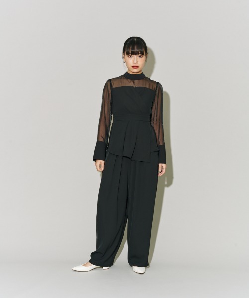 セットアップ】オーガンジードッキングカシュクールBL＋タックカーブ