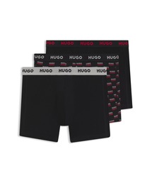 HUGO（ヒューゴ）の「ロングボクサーパンツ3枚セット ストレッチコットン ロゴ（ボクサーパンツ）」