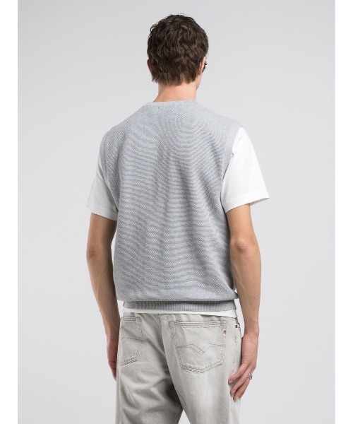 REPLAY（リプレイ）の「コットンニットベスト（ベスト・メンズ・ミックスグレー/ブラック・X-LARGE/SMALL/MEDIUM/LARGE）」の4枚目の写真