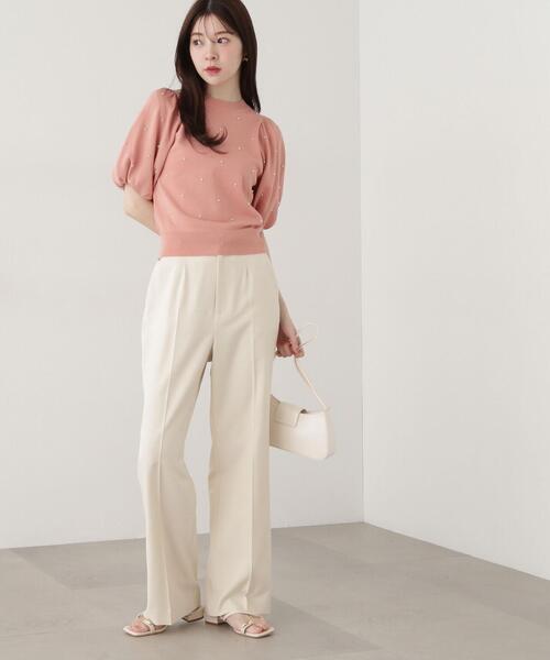 PROPORTION BODY DRESSING(プロポーションボディドレッシング)の「センタープレスストレートパンツ / 1215130302(その他パンツ・レディース・ベージュ/グレー・SMALL/MEDIUM)」の2枚目の写真