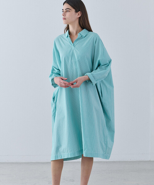 GALLEGO DESPORTES（ギャレゴデスポート）の「GALLEGO DESPORTES | ラグランスリーブ シャツワンピース WOMEN（ワンピース・レディース・グリーン系その他/ピンク系その他・S）」の7枚目の写真