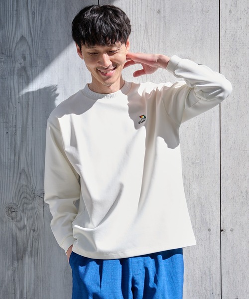 Arnold Palmer（アーノルドパーマー）の「ストレッチポンチ シェア 衿ロゴ ロングTシャツ（Tシャツ/カットソー・レディース・ネイビー/アイボリー/ベージュ・XS/L/M/S/LL）」の7枚目の写真