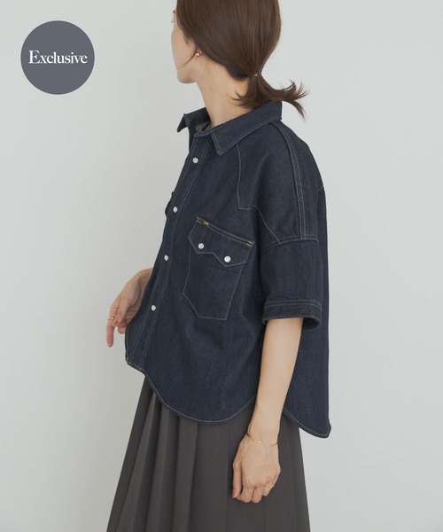 ブラウス シャツ 「別注」Lee101×DOORS　SHORT SHIRTS レディース 別注』Lee101×DOORS SHORT SHIRTS（シャツ/ブラウス）｜Lee