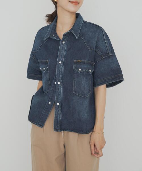 Lee(リー)の「別注Lee101 SHORT SHIRT(シャツ/ブラウス・レディース・ワンウォッシュ/インディゴブルー・FREE)」の17枚目の写真