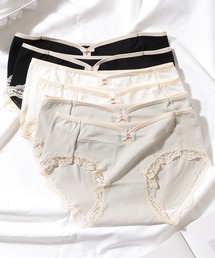Lace Ladies（レースレディース）の「【6枚セット】配色 ハート ライン レース ショーツ（ショーツ）」