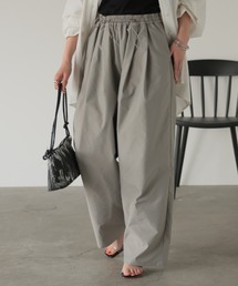 くしゅ軽 ナイロンワイドパンツ