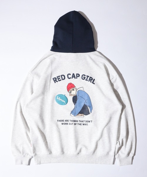 Red Cap Girl(レッドキャプガール)の「RED CAP GIRL 裏毛HOODIE(パーカー・メンズ・ネイビー/グレー/ブルー/ホワイト/ブラック・M/L/LL)」の6枚目の写真
