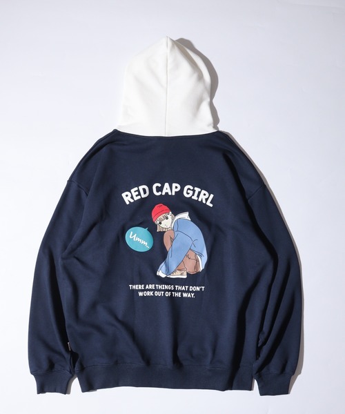Red Cap Girl(レッドキャプガール)の「RED CAP GIRL 裏毛HOODIE(パーカー・メンズ・ネイビー/グレー/ブルー/ホワイト/ブラック・M/L/LL)」の8枚目の写真