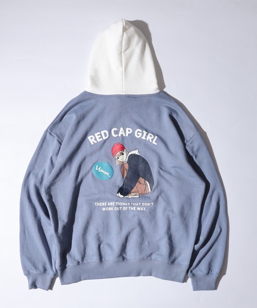 Red Cap Girl(レッドキャプガール)の「RED CAP GIRL 裏毛HOODIE(パーカー・メンズ・ネイビー/グレー/ブルー/ホワイト/ブラック・M/L/LL)」の9枚目の写真