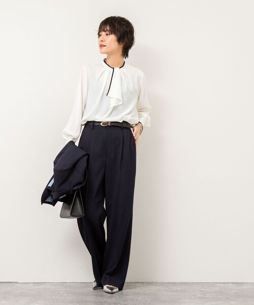 NOLLEY’S（ノーリーズ）の「ストレッチジョーゼットボウタイ風ブラウス（シャツ/ブラウス・レディース・オフホワイト/ホワイト系その他2・38/36）」の10枚目の写真