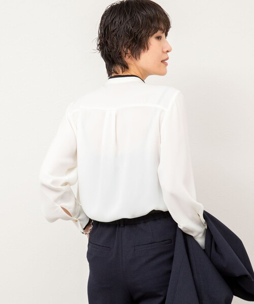 NOLLEY’S（ノーリーズ）の「ストレッチジョーゼットボウタイ風ブラウス（シャツ/ブラウス・レディース・オフホワイト/ホワイト系その他2・38/36）」の15枚目の写真