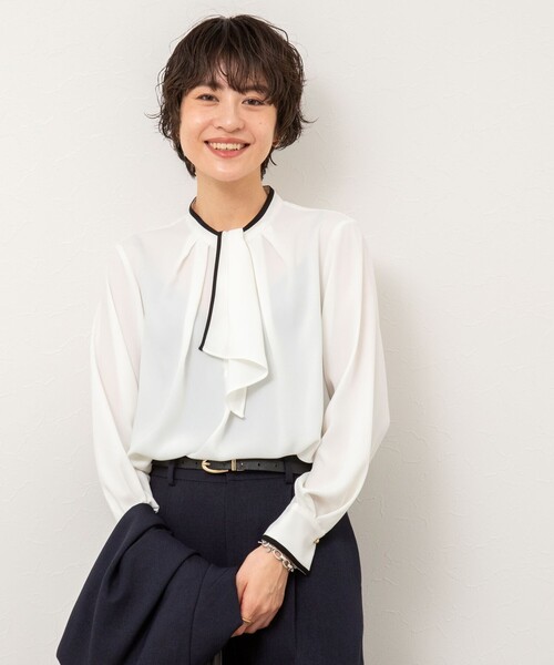 NOLLEY’S（ノーリーズ）の「ストレッチジョーゼットボウタイ風ブラウス（シャツ/ブラウス・レディース・オフホワイト/ホワイト系その他2・38/36）」の16枚目の写真