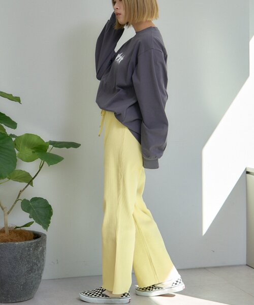 CIAOPANIC TYPY(チャオパニックティピー)の「【マイナス3キロ見え/低身長・高身長対応/サイズ展開あり】すっきりシルエットリブパンツ(その他パンツ・レディース・レッド/ブラック/グレー系その他/アイボリー/イエロー系その他/ネイビー/ブラウン/ホワイト/ブルー/グレー/カーキ・SMALL/MEDIUM/LARGE)」の21枚目の写真