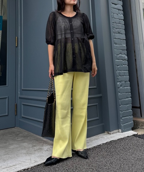 CIAOPANIC TYPY(チャオパニックティピー)の「【マイナス3キロ見え/低身長・高身長対応/サイズ展開あり】すっきりシルエットリブパンツ(その他パンツ・レディース・レッド/ブラック/グレー系その他/アイボリー/イエロー系その他/ネイビー/ブラウン/ホワイト/ブルー/グレー/カーキ・SMALL/MEDIUM/LARGE)」の18枚目の写真