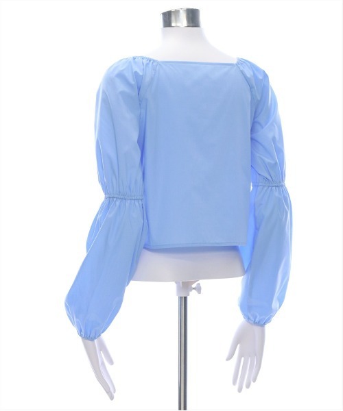 clear（クリア）の「フロントフリルスクエアネックブラウス[着回し力万能 大人綺麗目]（シャツ/ブラウス・レディース・サックスブルー/オフホワイト/ブラック・F）」の10枚目の写真