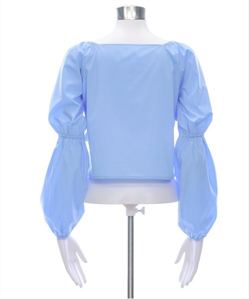 clear（クリア）の「フロントフリルスクエアネックブラウス[着回し力万能 大人綺麗目]（シャツ/ブラウス・レディース・サックスブルー/オフホワイト/ブラック・F）」の11枚目の写真