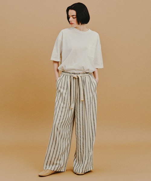 AMERICAN RAG CIE(アメリカンラグシー)の「【AMERICAN RAG CIE】ストライプパンツ(WOMEN)(その他パンツ・レディース・オレンジ/ナチュラル・FREE)」の4枚目の写真