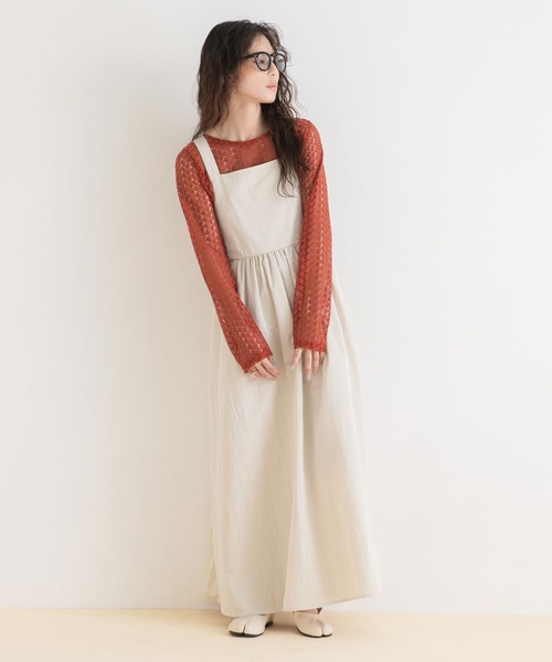 rectangle(レクタングル)の「透かし編みシアーカットソー(Tシャツ/カットソー・レディース・レッド/アイボリー/ブラック・FREE)」の13枚目の写真