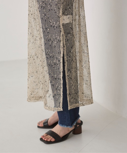 ANGIE（アンジー）の「メッシュ シアー ワンピース（ワンピース・レディース・ブラック/アイボリー/ベージュ・FREE）」の6枚目の写真