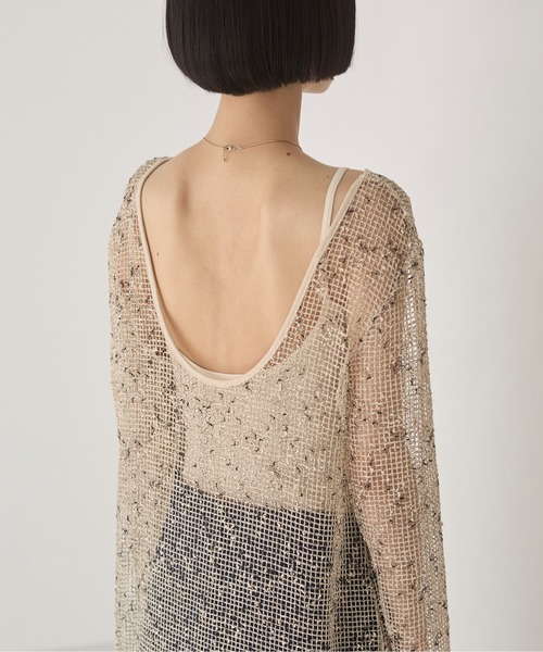 ANGIE（アンジー）の「メッシュ シアー ワンピース（ワンピース・レディース・ブラック/アイボリー/ベージュ・FREE）」の7枚目の写真