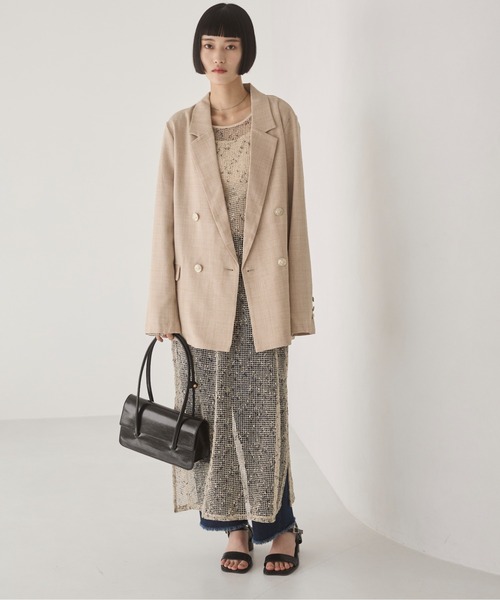 ANGIE（アンジー）の「メッシュ シアー ワンピース（ワンピース・レディース・ブラック/アイボリー/ベージュ・FREE）」の11枚目の写真