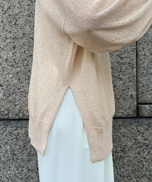 DouDou（ドゥドゥ）の「【新色追加】ペーパーヤーン前後2WAYカーディガン（カーディガン/ボレロ・レディース・ブラック/ベビーピンク/ベージュ/ベージュ系その他・FREE）」の12枚目の写真